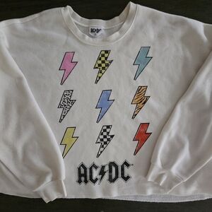 AC/DC White Graphic Sweatshirt